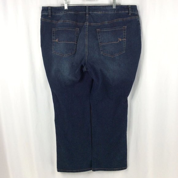 Maurices Women’s Jeans Size 22W Short Bootcut Mid Rise Dark Wash Blue Denim - Picture 1 of 8